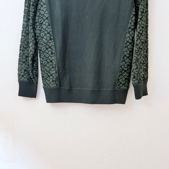 Tory Burch Green Morino Wool Sweater Fall Woman's Size Medium READ - Picture 11 of 11